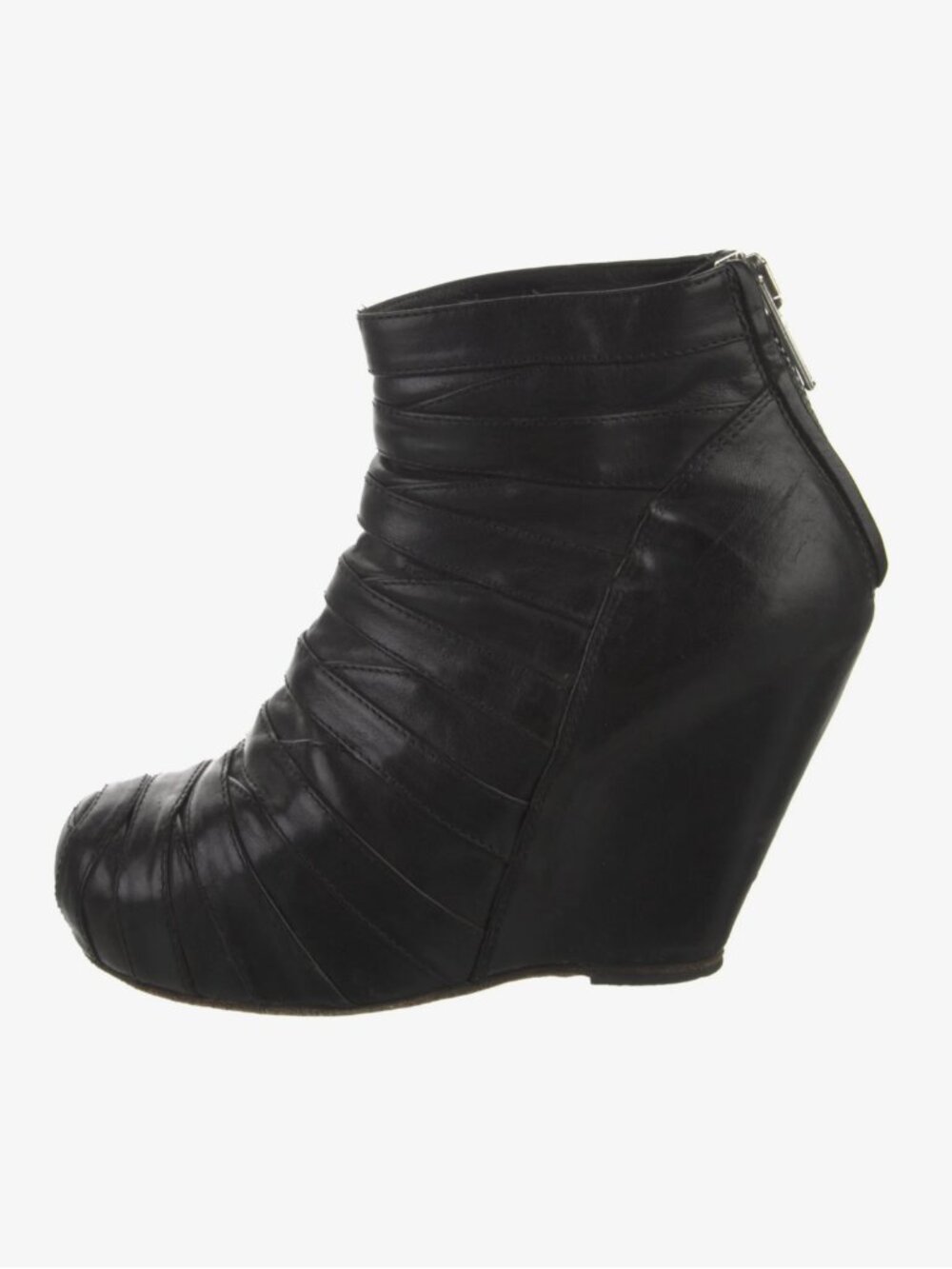 Rick Owens Moto Leather Wedge Boot 39
